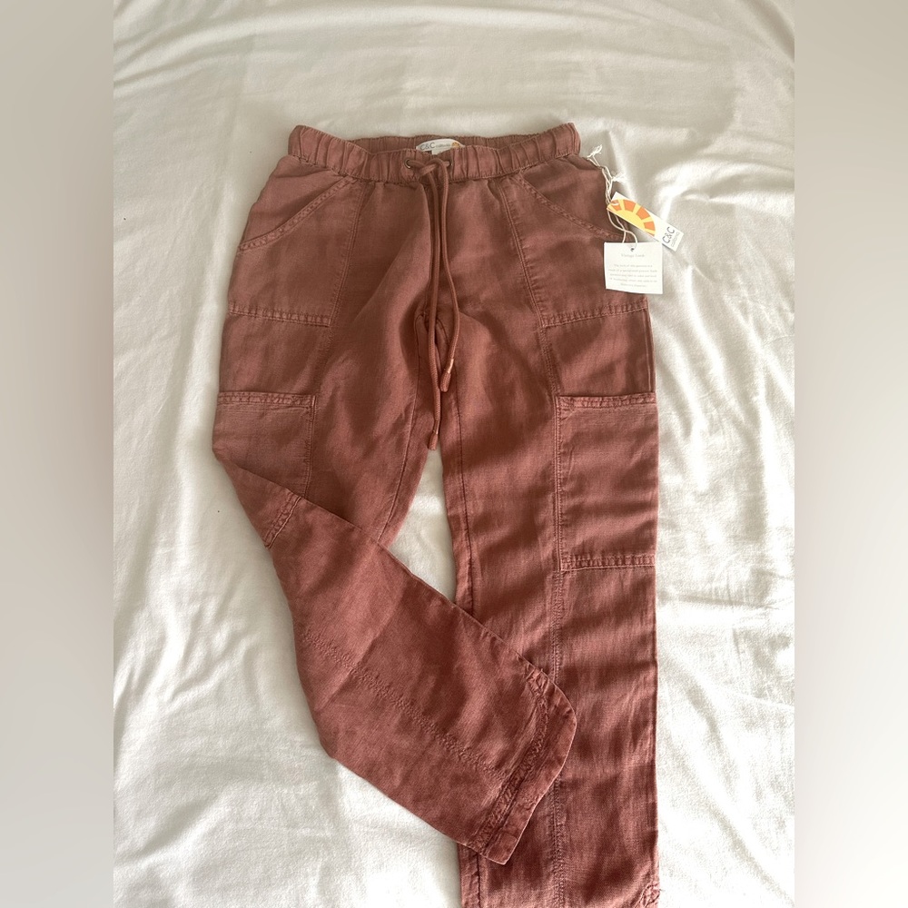 Low rise linen pants